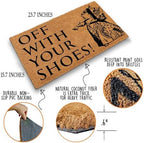 Funny Coir Doormat Off with Your Shoes Front Door Mat Entryway Outdoor Mats with Heavy Duty Front Porch Welcome Mats Entry Natural Coconut Brown Novelty Prank Gift Funny Coir Mat 23.7x15.7 inch - Image 5
