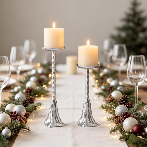 Cast Iron Candle Holder, 2 Pcs Candle Holders for Pillar Candles - Image 6