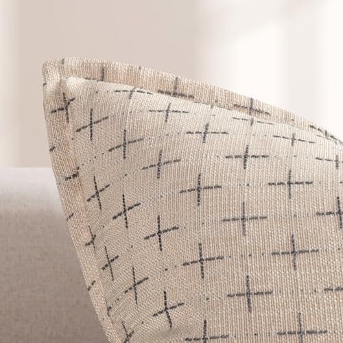 ZWJD Pillow Covers 24x24 Set of 2 Soft Polyester Textured Pillow Covers with Stylish Flange Edge Cozy Farmhouse Throw Pillows for Couch Bed Sofa Living Room - Image 2