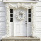2 Pcs Christmas White Cedar Pine Garland, 6Ft Artificial Snow Pine Garlands - Image 7