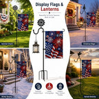 Garden Flag Stand Kit with Flag & 12 Seasonal Metal Decorations - Image 3