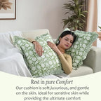 CPC Olive Bloom Hand Block Print 100% Cotton Ruffle Throw Pillow Cover 18x18 inch with Hidden Zipper Decorative for Couch, Bed, Sofa, Farmhouse, Cottagecore Decor Gift Christmas Fall Thanksgiving - Image 5
