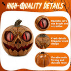Halloween Pumpkin Decor Spooky Pumpkin Figurine Resin Statue, Red - Image 3
