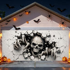 Gothic Horror Skeleton Halloween Garage Door Banner 7x16ft, Creepy Vampire - Image 3