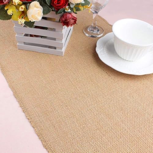 6-Pack Burlap Table Runners 12 x 108 Inch – Natural Jute Rustic Farmhouse Table Decor for Wedding, Thanksgiving, Christmas, Fall & Boho Parties - Image 5