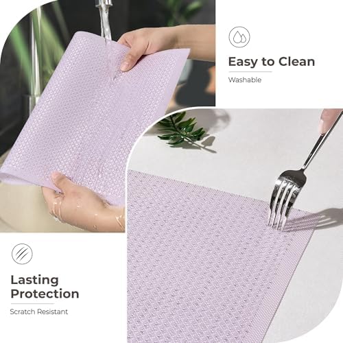 Leetaltree Woven Vinyl Placemats Set of 24, Lavender Sequin - Image 6
