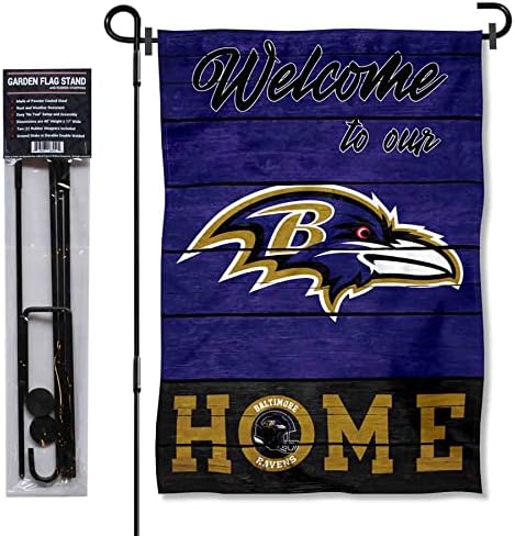 WinCraft Ravens Welcome to Our Home Garden Flag and Flagpole Mount by WinCraft