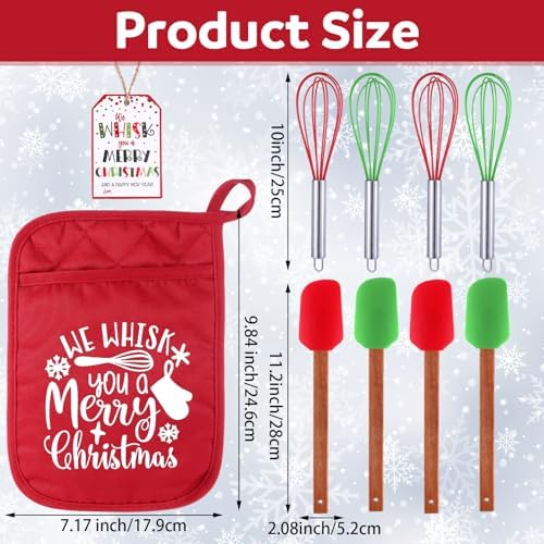 16 Pcs Christmas Kitchen Baking Gift Set Whisk and Spatula Pot Holder - Image 2