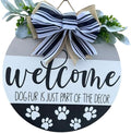 Wood front door sign Wood sign Home decor Welcome sign Sign for front door House warming gift Wedding gift (Dog Fur Welcome-UV018(A1) P002, 15" Width) by Unknown