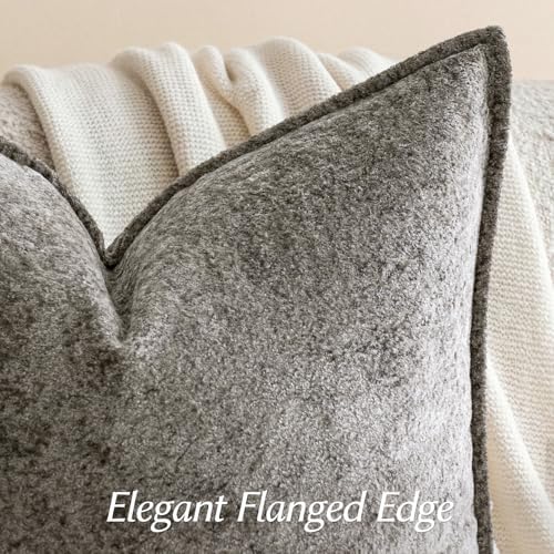 a moment Throw Pillow Covers 24X24 Inch 4 Packs,Soft Velvet Decorative Pillow Cases with 3D Ice Flower,Texture Modern Accent Cushion Covers for Sofa Couch Home Decor Urban Stone - Image 3