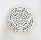 Fennco Styles Boho Geometric Fringe Decorative Cotton Placemats 13-inch Round, Set of 4 - Green Heat Resistant Insulation Table Mats for Home Decor, Dining Table, Banquets and Special Events - Image 3