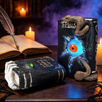Halloween Spellbook Statue 8.6" LED Color Changing Resin Gothic Table Decor - Image 7