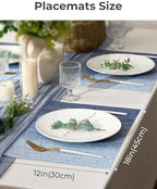 Leetaltree Gradient Blue Woven Placemats Set of 12 - Heat Resistant Non-Slip Place mats for Dining Table, Washable Durable PVC Vinyl Woven Table Mats(Gradient Blue, 12) - Image 4