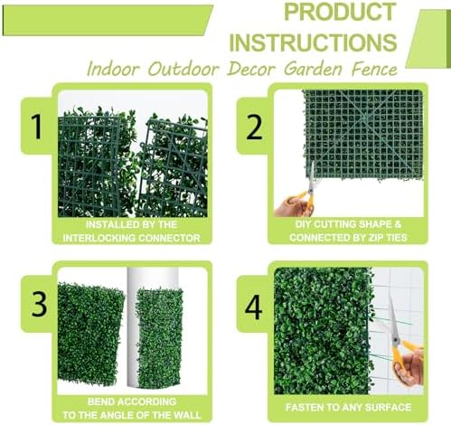 AOKIIE 48"x120" Artificial Grass Roll Wall, UV-Anti Boxwood for Outdoor - Image 4