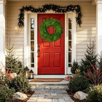 26" Large Cedar Norfolk Pine Wreath for Front Door, Faux Christmas Wreath - Image 4