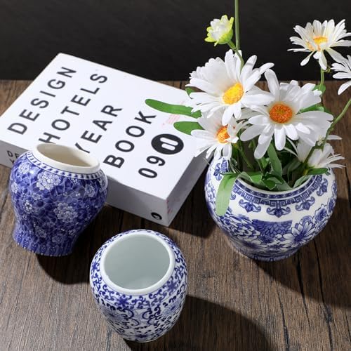 8 Pcs Small Blue and White Vases Chinoiserie Porcelain Vase, Stylish - Image 3