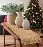 MDS Pack of 2 Handwoven Rectangle Jute Braided Table Runner 13 x 108 Inch, 100% Natural Reversible Farmhouse Rustic Vintage Dining Table Runner for Home, Kitchen, Indoor & Covered Door Entrances by MDS