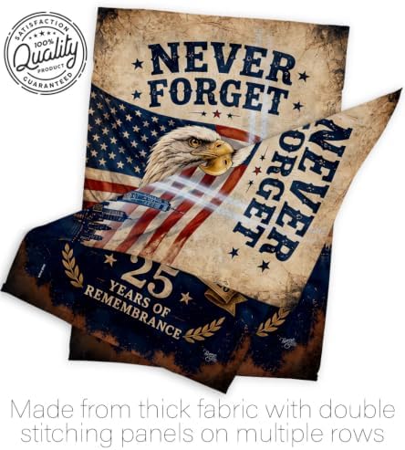 Never Forget 25 Years 9/11 Flag Holder Kit Wall Decor Home Tapestry Poster Patriot Day Decor Memorial Gifts Memorabilia Home Decorations September 11 Garden Remembrance Tribute - Image 7