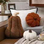 Beeveer 3 Pcs Fall Thanksgiving Pumpkin Pillows,Caramel & Cream - Image 2