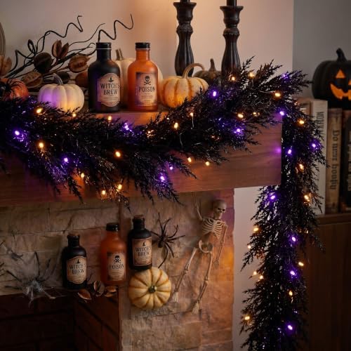 Valery Madelyn 9ft Artificial Norfolk Pine Halloween Garland for Mantle - Image 5