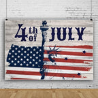 10x6.5ft American 4Th of July Backdrop Independence Day US Flag Stars Stripes National Flag Decorations Background Memorial Day Veterans Day Party Cake Table Banner Photo Booth - Image 2