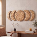 Leinuosen 5 Pcs Boho Moon Phase Wall Decor, Woven Water Hyacinth Hanging by Leinuosen