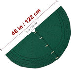 48-Inch Cable Sweater Knit Christmas Tree Skirt with Wooden Toggles, Forest Green - Image 4