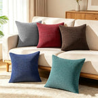 CaliTime Decorative Couch Throw Pillow Covers 24 X 24 Inches Medium Grey - Image 5