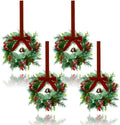 Edussy Mini Christmas Wreaths, Set of 4, 10 Inch Artificial Small Wreath by Edussy