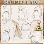 Yuntau 5 Pcs Easter Welcome Porch Sign Large Wooden Bunny Standing Porch Sign Easter Bunny Outdoor Decor with Ribbon for Front Door Indoor Outdoor Yard Garden Decor - Image 3