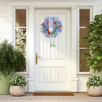 Easter Wreaths for Front Door with Lights,Easter Door Wreath,Easter Mesh Wreath,Bunny Spring Colorful Easter Decorations Holiday Ornament for Home Indoor Outdoor Supplies (Blue Long Leg) - Image 4