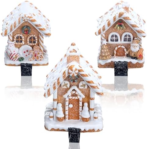 Riceshoot 3 Pcs Christmas Gingerbread House Stocking Holders,Warm Brown by Zuqqaaoor