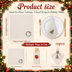 Christmas Cloth Napkins Linen Dinner Napkin, Set of 12, Linen - Image 2