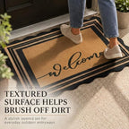 Thenshop 2 Pcs Layered Welcome Mat Set, Coir Scalloped Doormat, Welcome - Image 3