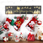 Soaoo Christmas Stocking Holder for Wall with 6 Hooks, Black, Gold - Image 6