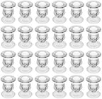 Glass Taper Candle Holder Set of 24 - Clear Crystal Candlestick Holders for Tapered Candles, Elegant Candle Stick Holder Set for Wedding Party Christmas Thanksgiving Festival (24, Transparent) by BTGLLAS