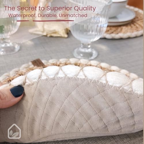Round Braided Placemats Set of 6, Handmade Table Mats for Kitchen Dining Party Table Decor Waterproof Easy to Clean Perfect Fall Placemat for Thanksgiving, Christmas, Weeding, Halloween & Everyday Use - Image 5