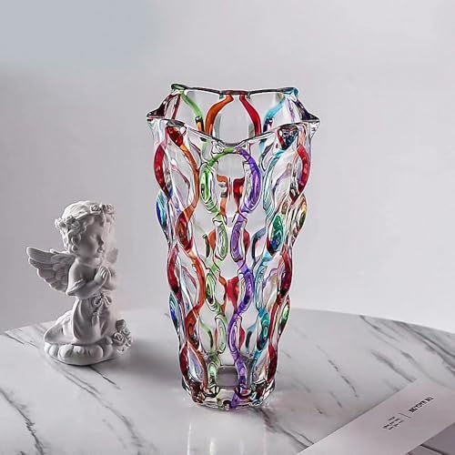 Hand Painted Colorful Vase 11" Tall,Flower Vase Decor for Home Dining Table Living Room,Office Wedding Holiday Party,Handmade Decorative Flower Vase (Colorful) - Image 6