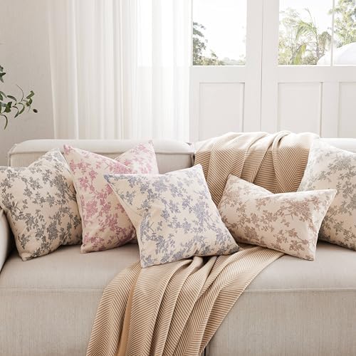 2 Pack French Floral Throw Pillow Covers 24x24in, Black/Cream - Image 7