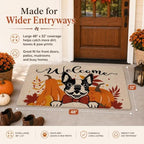 Boston Terrier Welcome Doormat Fall Autumn Decor, 32x48in Large Front Door - Image 2