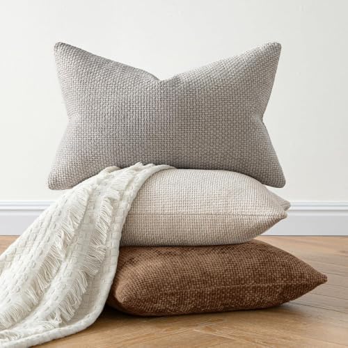 MIULEE Decorative Golden Brown Euro Sham Pillow Covers 24x24 Inch 2 Pack - Image 4