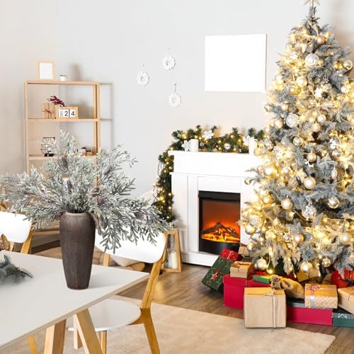 Giegxin 4 Pcs 25.6" Norfolk Pine Branches Frosted with Pinecones - Image 5