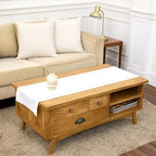 Solino Home 100% Pure Linen Dining Table Runner White Hemstitch, 14 x 60 in by SolinoHome