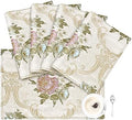 Loom and Mill Jacquard Floral Placemats Set of 4, Pearly Beige, 12x18in by LoomandMill