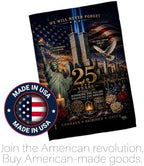 25th 9/11Honoring Fallen Thanking Heroes Flag Wall Holder Kit September 11 25th Poster Patriot Day Yard Decor Memorial Gifts Commemorative Memorabilia Decorations Garden Remembrance Tribute Tapestry - Image 5