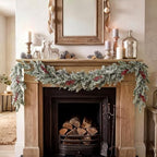 Thiccywoov 9ft Cedar Frosted Snow Christmas Garland Decoration for Mantel - Image 3