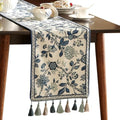 bilin gaier Designer French Linen Extra Long Table Runner,118"x12"-Suqing A by bilingaier