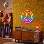 Zhengmy Peace Sign Neon Light, USB Powered Hippie LED Wall Decor 13" - Image 6