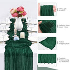 12 Pack Forest Green Cheesecloth Table Runner,20x120 in Table Runner - Image 3