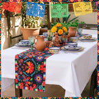 Breling 6 Pack Mexican Fiesta Table Runner 72x13 Inch, Black Base - Image 3